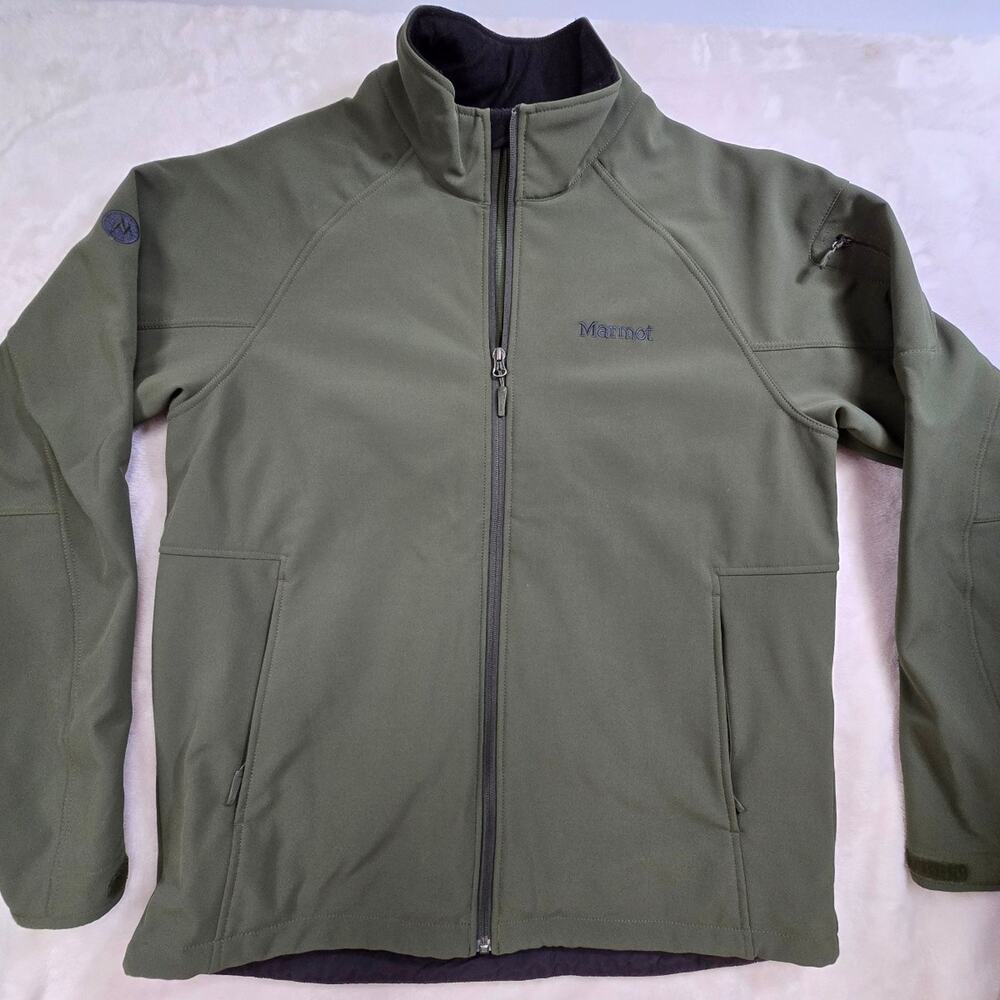 Marmot Gravity softshell jacket in a deep olive green color size XL